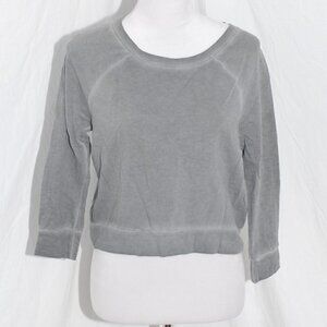 Arizona Jeans Womens Small Shirt Gray Crop Top ¾ Sleeves 19” EUC Oversized